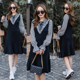 🌈🌿🌸🌼🌺🤎🧡🇰🇷Knit Patch Shinori Long Sleeve Dress