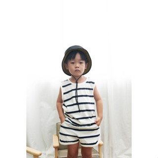 QueenCows Kids ชุดเซ็ตเสื้อกล้าม Striped Sailor JS Vest (Off White)