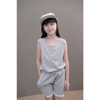 QueenCows Kids ชุดเซ็ตเสื้อกล้าม Tann Vest Set (Gray Topdry)