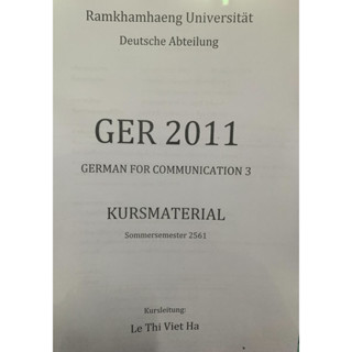 เอกสารประกอบการเรียน GER1012 German for communication 3