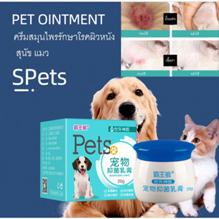 Pets ครีมสมุนไพร ครีมทาผิวหนังสุนัข แมว สัตว์เลี้ยง ครีมทาขี้เรื้อน รักษาเชื้อรา ไร ยีสต์ ผิวหนังอักเสบ ขนร่วง รอยแดง