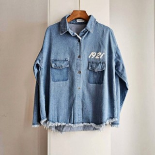 📌Denim Shirts 💕💕💕 เสื้อเชิ้ตยีนส์กระดุมหน้า ผ้ายีนส์ ฟอก แต่งปากกระเป๋า