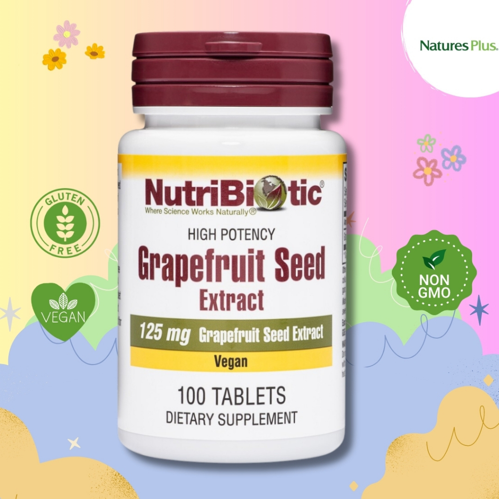 NutriBiotic Grapefruit Seed Extract 125MG 🍇เกรปฟรุต ช่วยระบบภูมิคุ้มกัน บำรุงสุขภาพหัวใจ ต้านอนุมูลอ