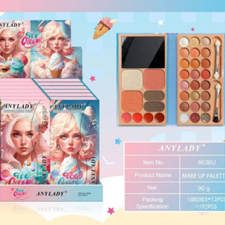 ANYLADY ICE CREAM MAKE UP PALETTE NO.8636U พาเลทแต่งหน้า