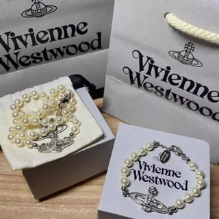 สร้อยข้อมือไข่มุกวิเวียน แบรนด์:Vivienne Westwood จี้ฝัง