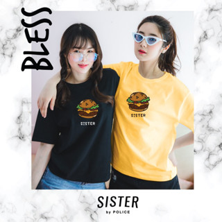 Sister Oversize เสื้อยืด คอกลม สีดำ,เหลือง (STO.29)