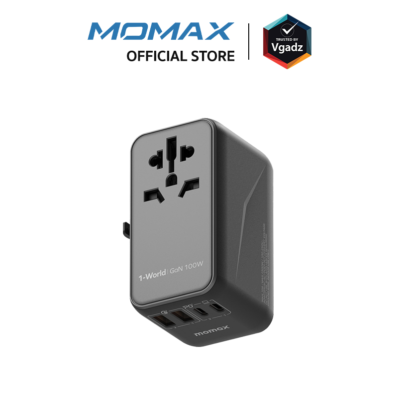 Momax รุ่น 1-World I Dreamer PD 100W GaN 4 ports + AC Travel Adapter หัวแปลงปลั๊กไฟ