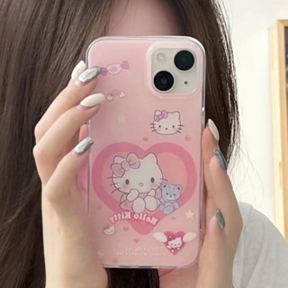 ❤️จัดส่งภายใน24ชม❤️เคสไอโฟน สำหรับ 11 14 for iPhone Case 13 12 Pro Max hrllo kitty ป้องกันการตก เคสนิ่ม เคสโทรศ