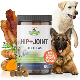 Strawfield Hip+Joint Dogs บำรุงข้อต่อสุนัข สะโพก กระดูก เกรดพรีเมียม 120 Chews, Made in USA