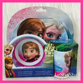 Stor S.L. ชุดเซต จานเด็ก ชามเด็ก แก้วน้ำเด็ก ลายแอลซ่า แอนนาFrozen Disney 3 pieces Dinnerware Set plate bowl and tumbler