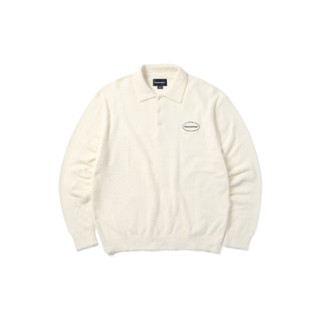 THISISNEVERTHAT TN223KKNPK06 E/T-Logo Shaggy Polo KNIT PULLOVER IVORY