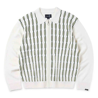 THISISNEVERTHAT TN223KKNCK03 Chain Zip Up Polo KNIT CARDIGAN OFF WHITE