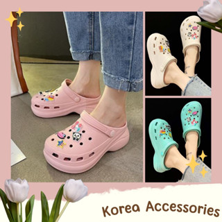 Korean🧧  รองเท้าหัวโต ทรง Crocs มีรัดส้น 5 สี