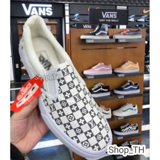 รองเท้าผ้าใบ แวนสลิปออน รองเท้าผ้าใบ Vans slipon ❤️x Lv ชนShop2023