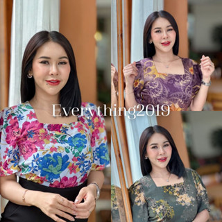 Everything2019 ⚡(6246) เสื้อคอเหลี่ยมแขนเจ้าหญิง ทรงสวยใส่แล้วดูผอม เสื้อทำงานผู้หญิงสวยๆ