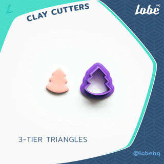 Rounded 3 Tier Triangles Clay Cutter/ Polymer Clay Cutter/ Clay Tools/ แม่พิมพ์กดดินโพลิเมอร์รูปทรงต้นคริสมาส