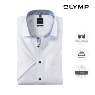 OLYMP LUXOR Shirt เสื้อเชิ้ตชาย แขนสั้น ทรงหลวม ใส่สบาย รีดง่าย มีให้เลือก 2 สี