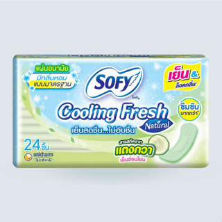 Sofy Panty liner Cooling Fresh Natural Slim (24pcs.)ให้ความรู้สึกเย็นสบายตั้งแต่เริ่มใส่ ช่วยลดความอับชื้น สาเหตุของกลิ่