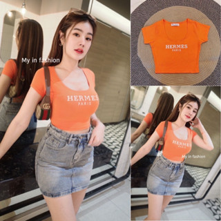 🎊mnv_shop🎊 (A102 ) ครอป เสื้อยืดคอกลม งานสกรีนจุกๆ สวยมากจ้า สาย ฝอ ไม่ควรพลาด  ผ้าเรย่อนน่ารักมาก