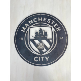 ป้ายโลโก้เหล็ก 1.2 มิล สโมสร Manchester City ขนาด 30 ซม (งานดิบ)
