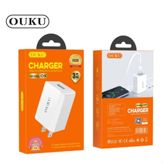 OUKU Q9 หัวชาร์จ พร้อมสายชาร์จ 3Aชาร์จเร็ว ชาร์จมือถือ​ Android​ Ios Type-C สายยาว1เมตร(แท้100%)