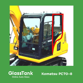 กระจกบานตายหลังซ้าย โคมัตสุ Komatsu PC70-8 กระจกแม็คโคร