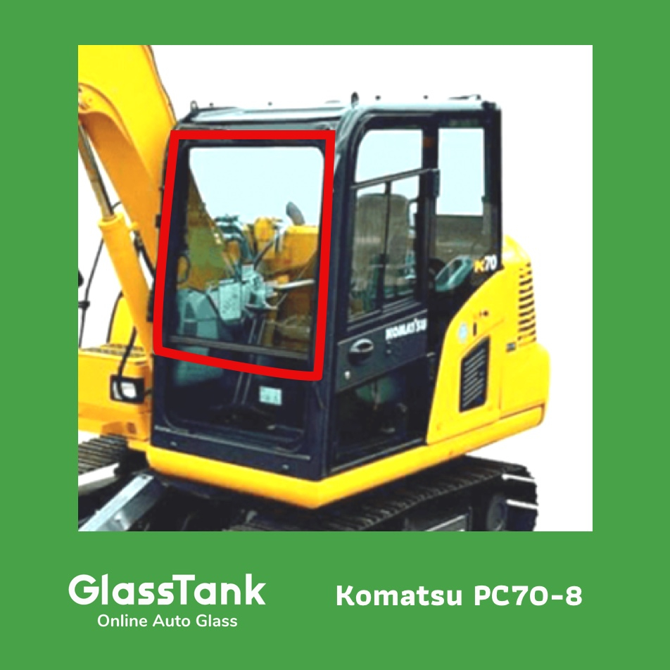 กระจกหน้า โคมัตสุ Komatsu PC70-8 กระจกแม็คโคร