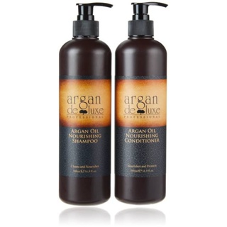 Argan Deluxe Argan Oil Nourishing Shampoo / Conditioner 500ml แชมพู และ ครีมนวดผม สำหรับผมแห้งเสีย แตกปลาย ชี้ฟู