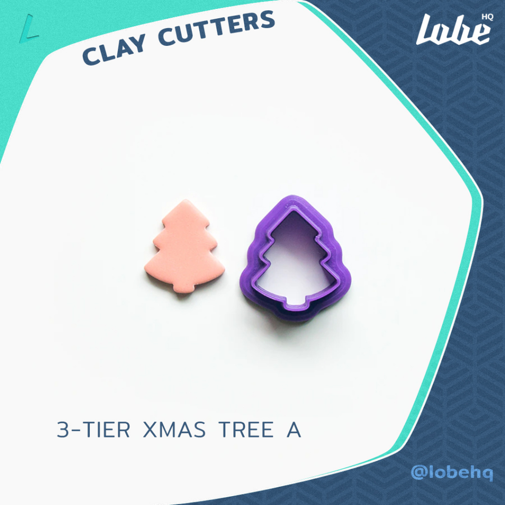 Rounded 3 Tier Tree Clay Cutter/ Polymer Clay Cutters / แม่พิมพ์กดดินโพลิเมอร์รูปทรงต้นคริสมาส
