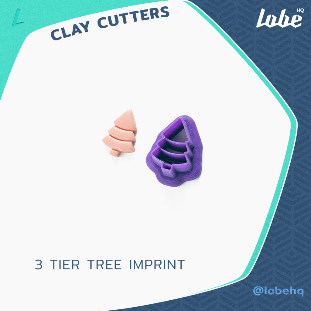 Lobehq 3 Tier Tree Imprint Polymer Clay Cutter/ แม่พิมพ์กดดินโพลิเมอร์รูปทรงต้นคริสมาส