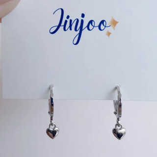 Jinjoo- Best seller- ต่างหูห่วงหัวใจขนาดเล็ก สง่างาม