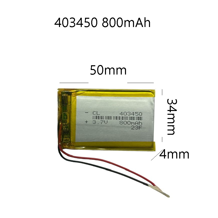 แรงดัน 3.7V 800mAh 403450 mp3 กล้องติดรถยนต์ เครือ่งเล่น mp3 mp4 2 สาย