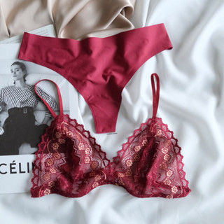 set บรา + กกน.จี (สีแดง) รุ่น Basic bra