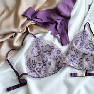 set บรา + กกน.จี (สีม่วงเข้ม) รุ่น Basic bra