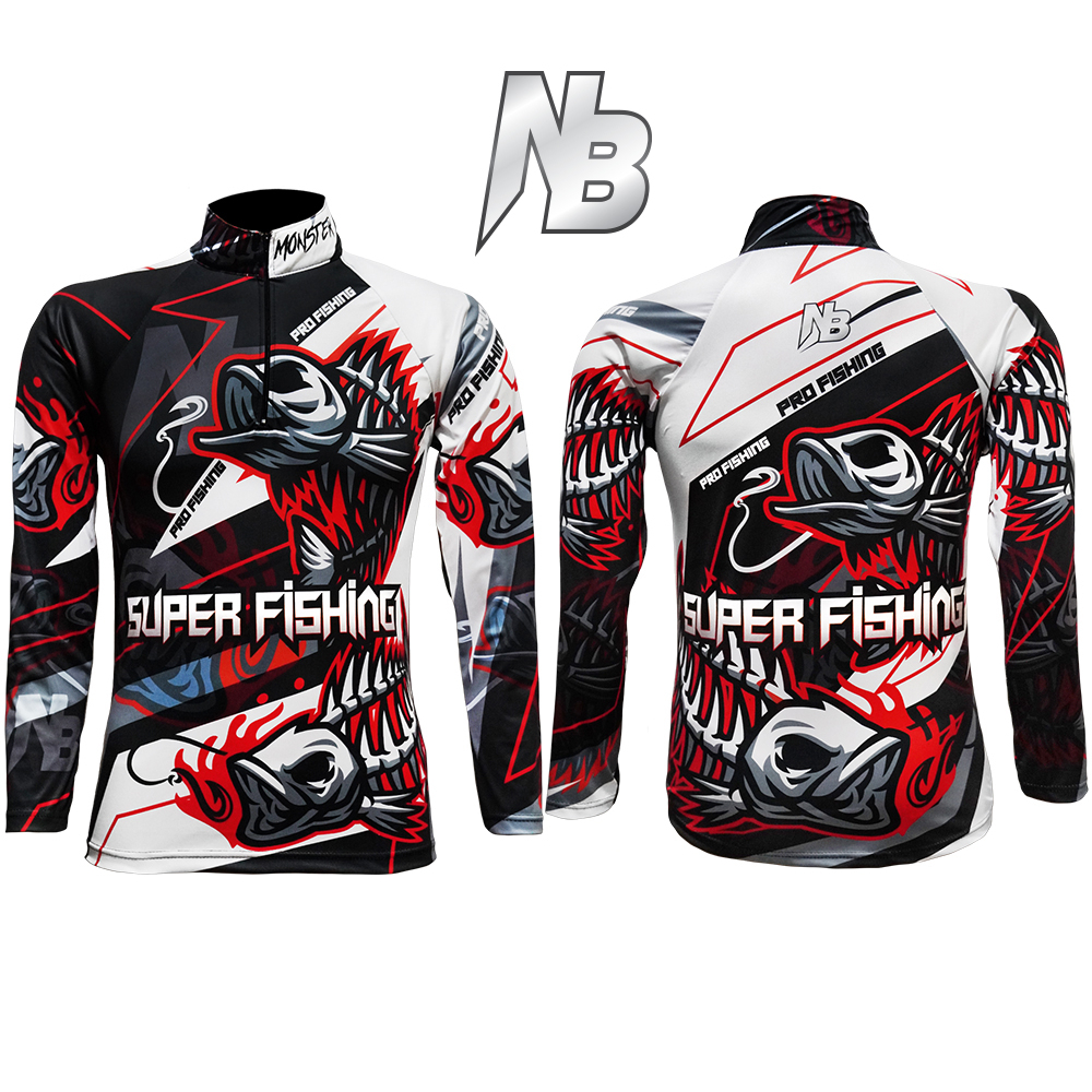 เสื้อตกปลา,ปั่นจักรยาน Set สี 33 SUPER Fishing มีให้เลือก 4 สี (สินค้าพร้อมจัดส่ง) ป้องกันแสง UV