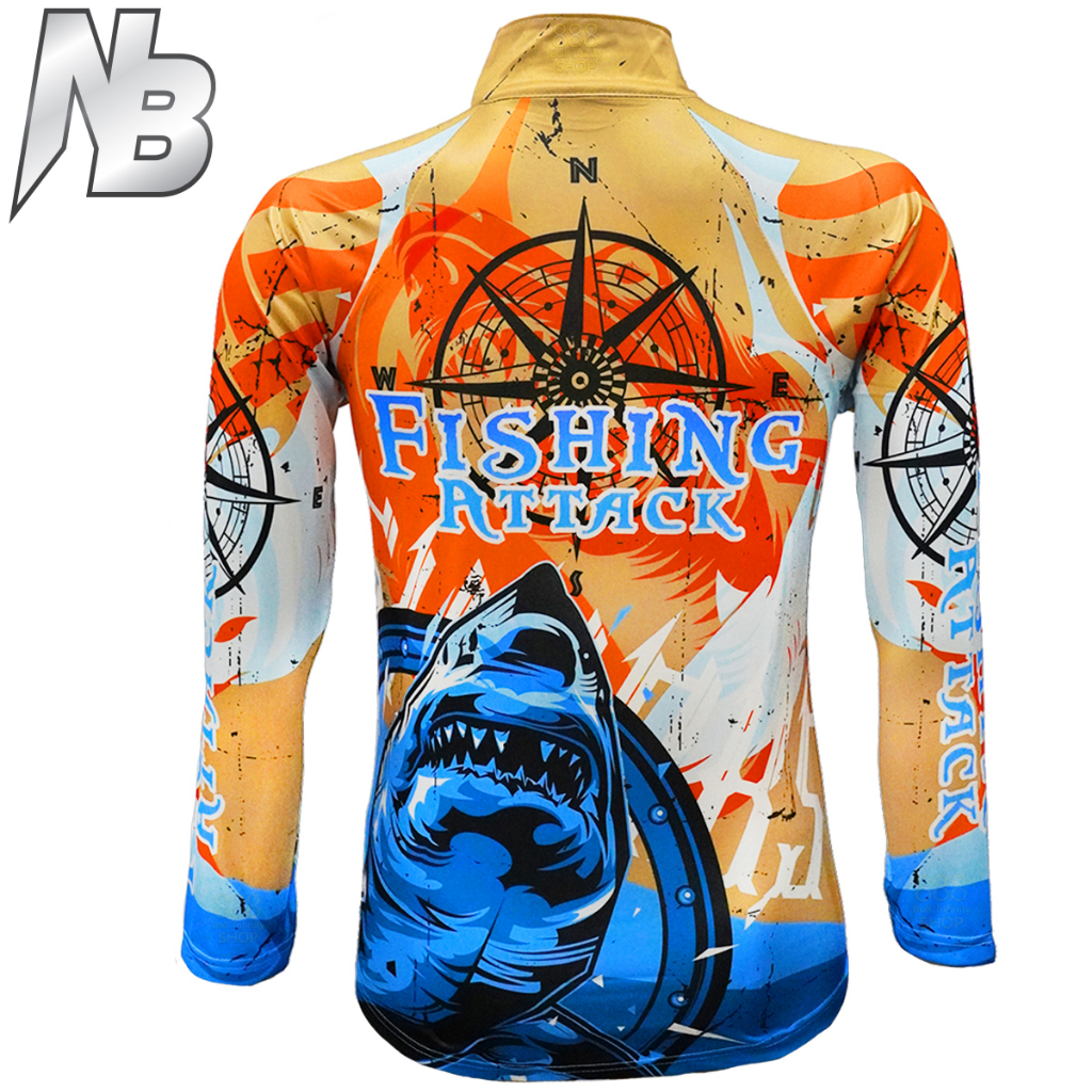 เสื้อตกปลา,ปั่นจักรยาน LL Shark Fishing Attack (สินค้าพร้อมจัดส่ง) ป้องกันแสง UV ราคา ถูกที่สุด ดีลบีเคเค แกลเลอรีภาพที่ 5