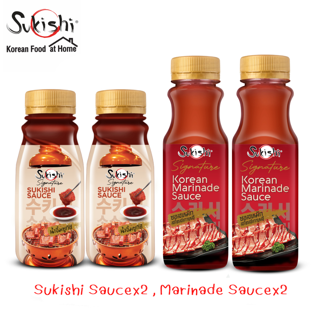 น้ำจิ้ม 4 ขวด :น้ำจิ้มซูกิชิx2 ซอสหมักx2