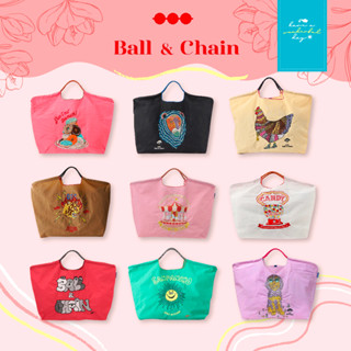 แท้ 💯% 🇯🇵 Ball &amp; Chain กระเป๋ารักโลกนำเข้าจากญี่ปุ่น มีไซส์ M กับ L ลายสวย ทางแบรนด์collabกับศิลปินหลายท่าน ลายปัก ใช้ท