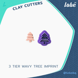 3 Tier Wavy Tree Imprint Clay Cutter/ Polymer Clay Cutter/ Clay Tools/ แพิมพ์กดดินโพลิเมอร์รูปทรงต้นคริสมาส