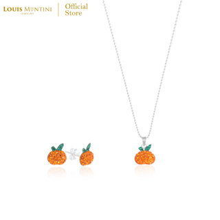 [Giftset] Louis Montini (Jewelry) ชุดกิฟท์เซต Sterling Silver 925 ต่างหูเงินแท้ สร้อยคอเงินแท้ รูปผลไม้ LJ-GS005