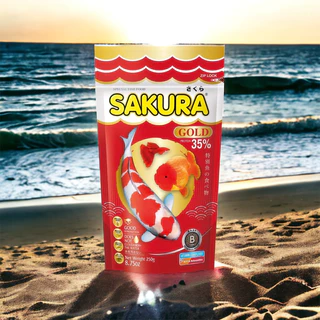 อาหารปลา SAKURA GOLD สำหรับปลาสวยงาม 50g-500g