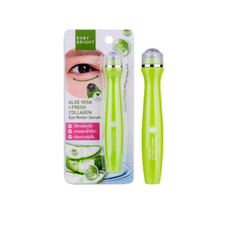 ( 1ชิ้น )BABY BRIGHT Aloe Vera &amp; Fresh Collagen Eye Roller Serum บำรุงใต้ตา 15ml