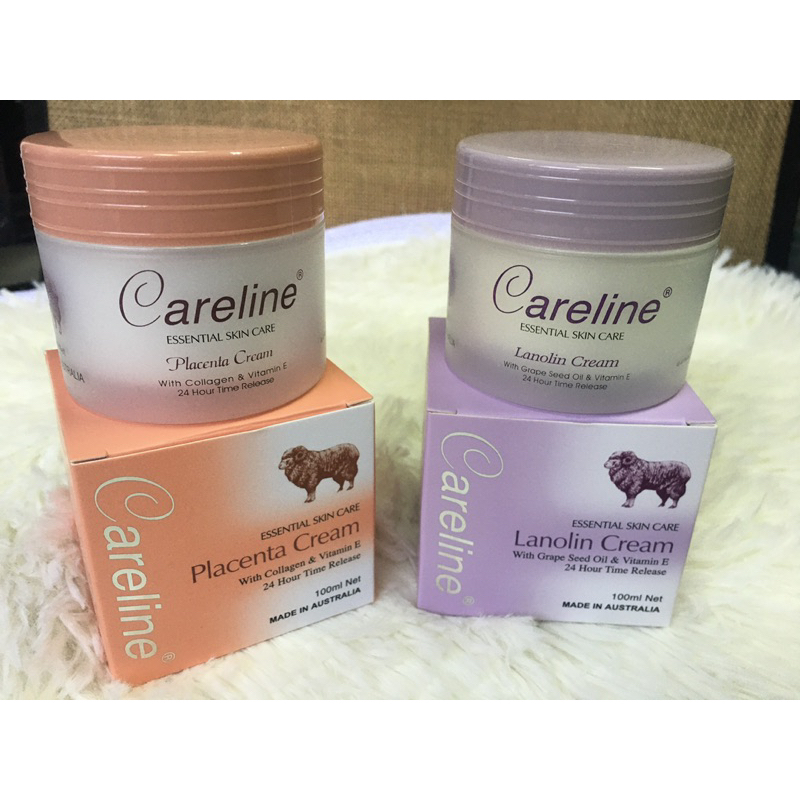 (สีม่วง/ส้ม) Careline ครีมรกแกะ Lanolin &amp; Placenta Cream ขนาด 100ml นำเข้าจากออสเตรเลีย