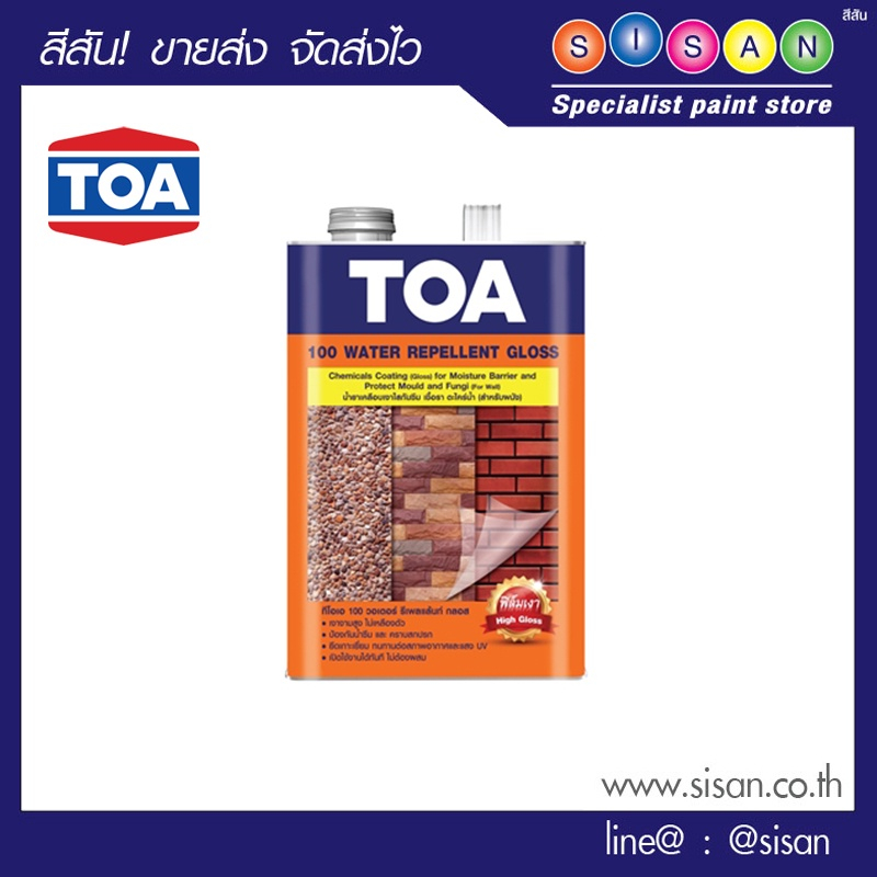 TOA  ทีโอเอ 100  TOA-100   น้ำยา เคลือบเงาใส  กันซึม  สีใส  (ขนาด 1 ลิตร)   1 กป.