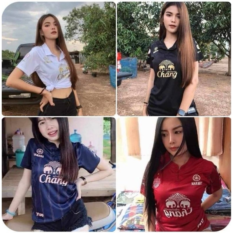 เสื้อกีฬาผู้หญิงคอปกทรงเข้ารูปขนาดฟรีไซร้อก32ถึง38