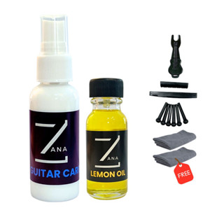 (Spacial set) ZANA ชุดเซตอุปกรณ์ทำความสะอาดกีตาร์ Lemon Oil และ Guitar Care และชุดหมุดกีตาร์ครบเซต แถมผ้าเช็ดกีตาร์ 2 ชิ