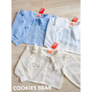 เสื้อแขนยาวคอปกระบายกระดุมหน้า Cookies Bear