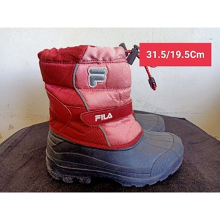 Fila Size 31.5 ยาว 19.5 Cm  รองเท้ามือสอง บูท เด็ก ผู้หญิง เท้าเล็ก  วินเทจ หนัง แฟชั่น ลำลอง เที่ยว