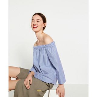 zara แท้ size xs เสื้อปาดไหล่