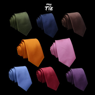 MEN IN TIE เนคไทแบบผูกเอง หน้ากว้าง 8cm รุ่น Plain Collection